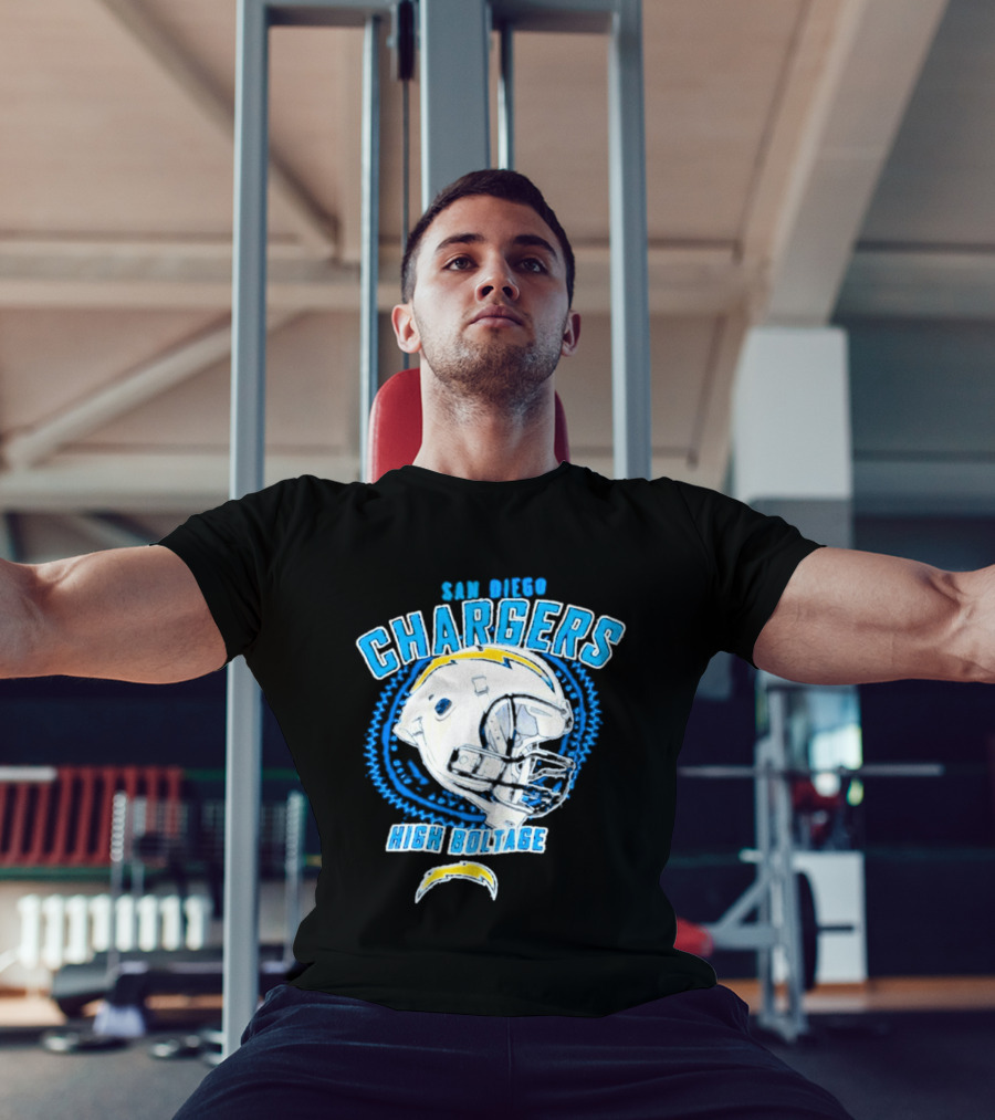 San Diego Chargers High Boltage Helmet Football NFL Team Gear T-Shirt