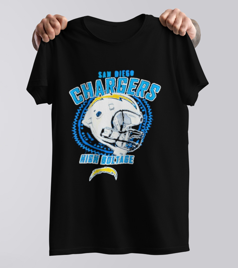 San Diego Chargers High Boltage Helmet Football NFL Team Gear T-Shirt