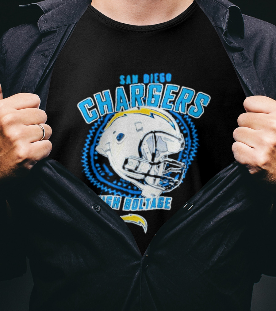 San Diego Chargers High Boltage Helmet Football NFL Team Gear T-Shirt