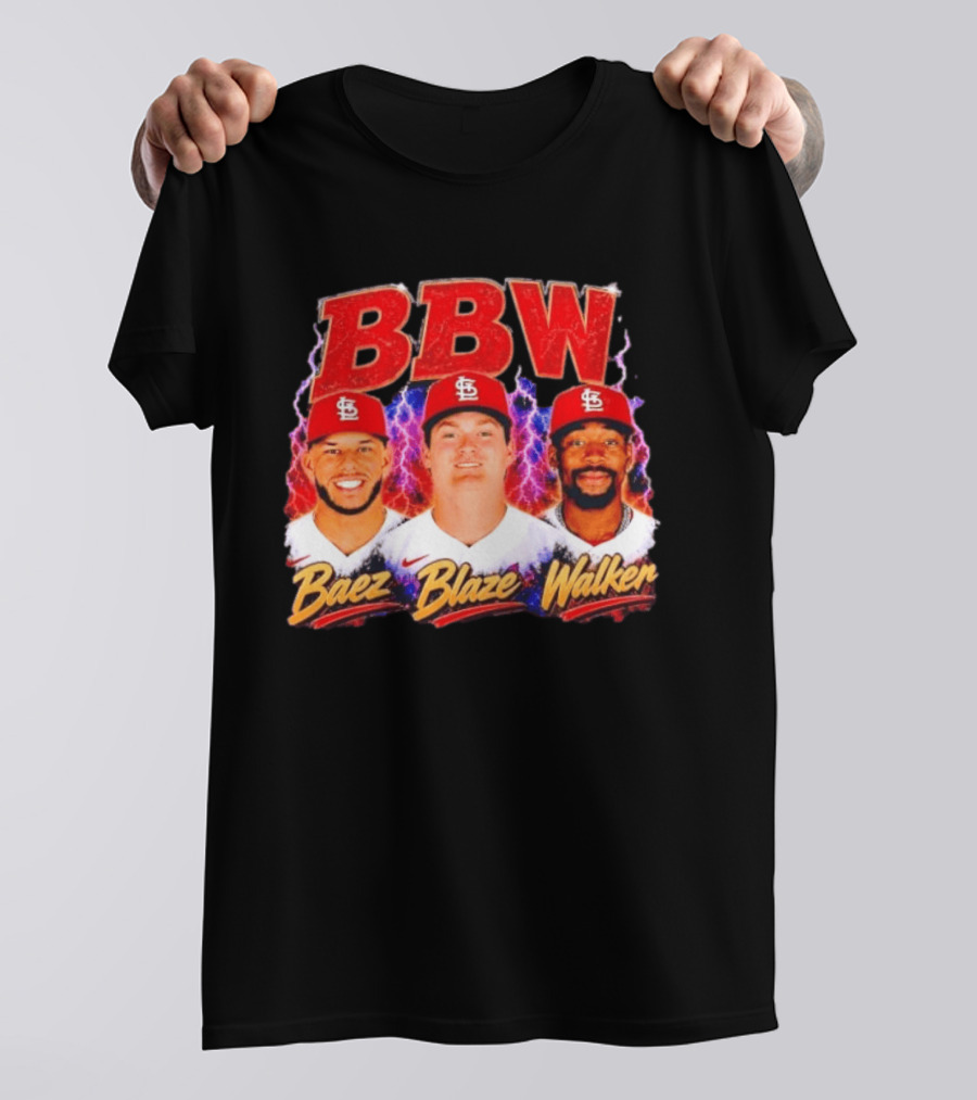 BBW Baez Blaze Walker St. Louis Cardinals Lightning T-Shirt