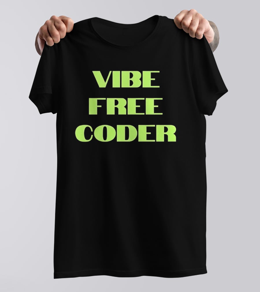 Vibe Free Coder Retro Neon T-Shirt