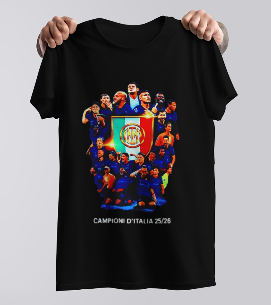 Inter Milan FC Campioni D'Italia 24/25 Serie A Champions Team Celebration T-Shirt