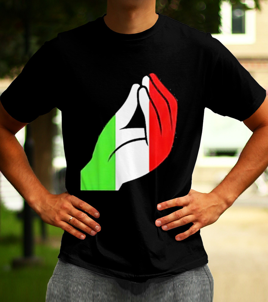 Italian Hand Gesture Ma Che Vuoi Green White Red T-Shirt