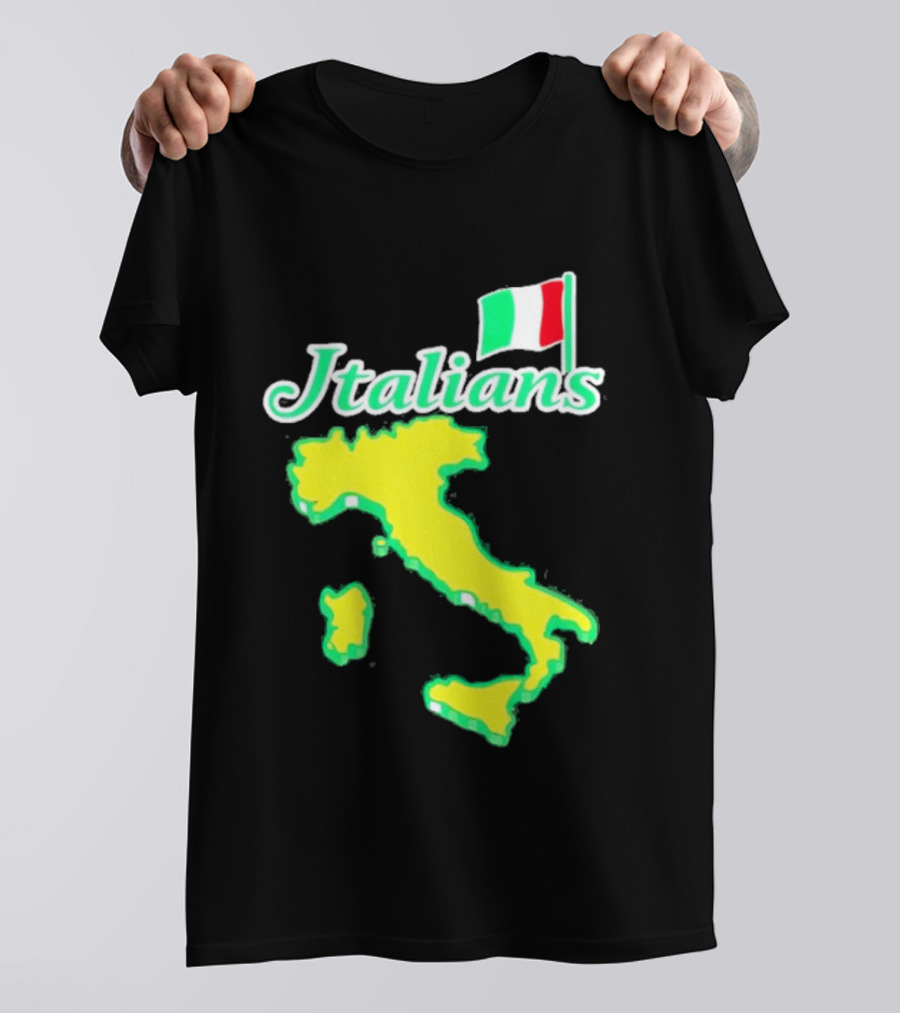 Italians Map Of Italy With Flag T-Shirt
