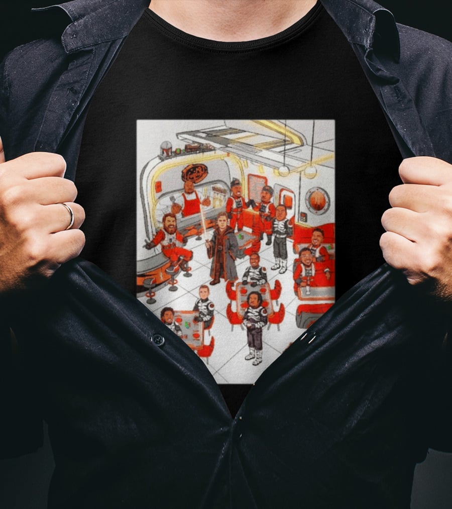 Cincinnati Bengals Star Wars Parody In Retro Diner Scene T-Shirt