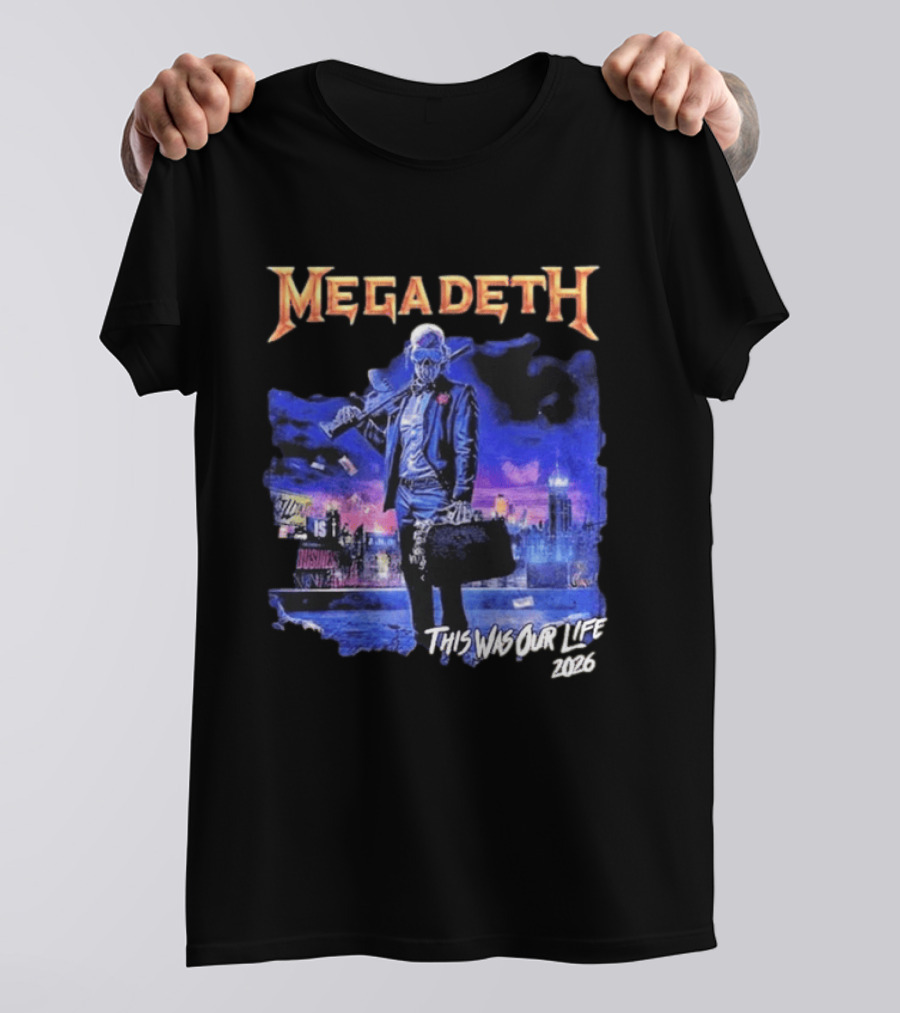 Megadeth This Was Our Life 2026 Latin America Tour Gangster Vic Metal Concert T-Shirt