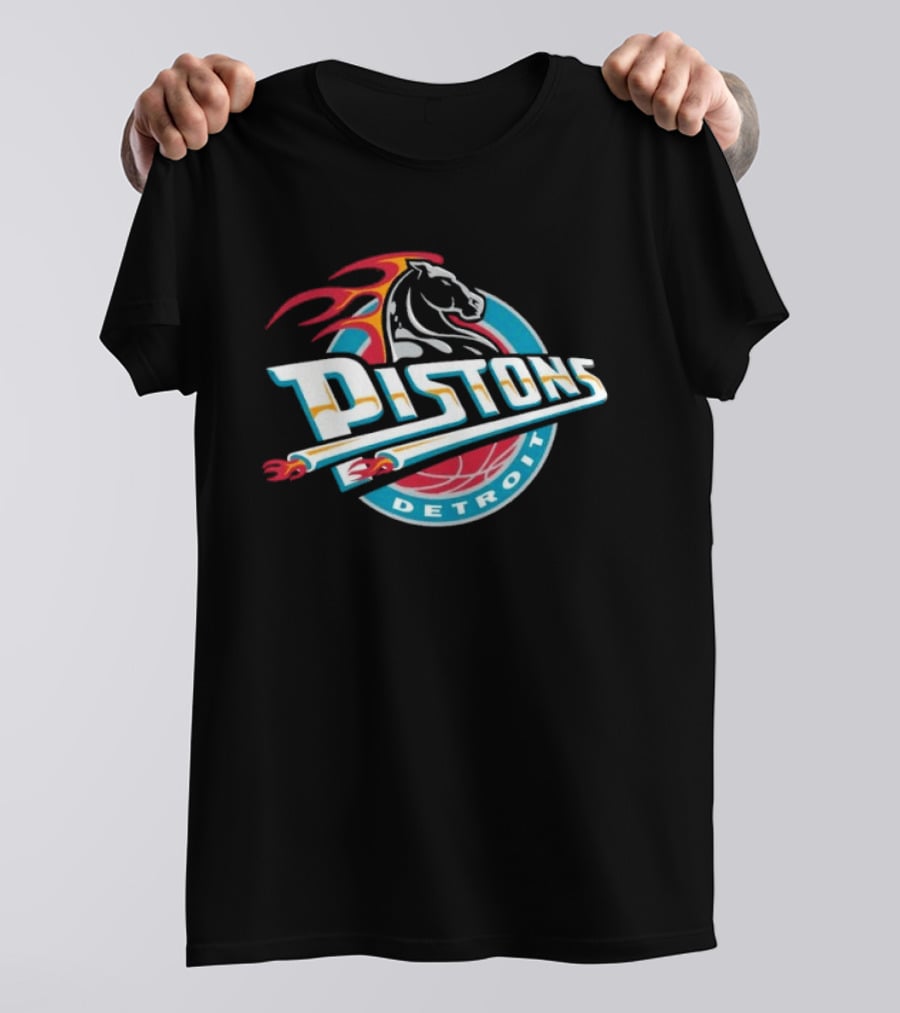 Detroit Pistons Mitchell & Ness Hardwood Classic Vintage Horse T-Shirt