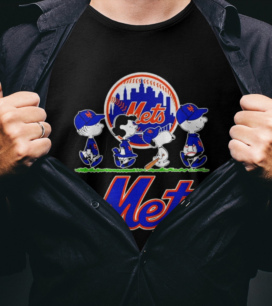 New York Mets Peanuts Abbey Road 2026 Charlie Brown Snoopy Lucy Linus T-Shirt