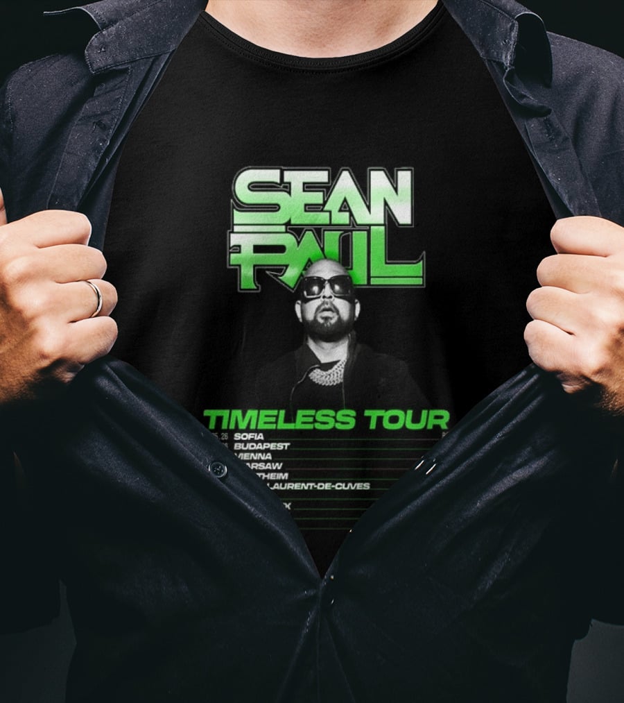 Sean Paul Timeless Tour Sofia Budapest Vienna Warsaw 2026 T-Shirt