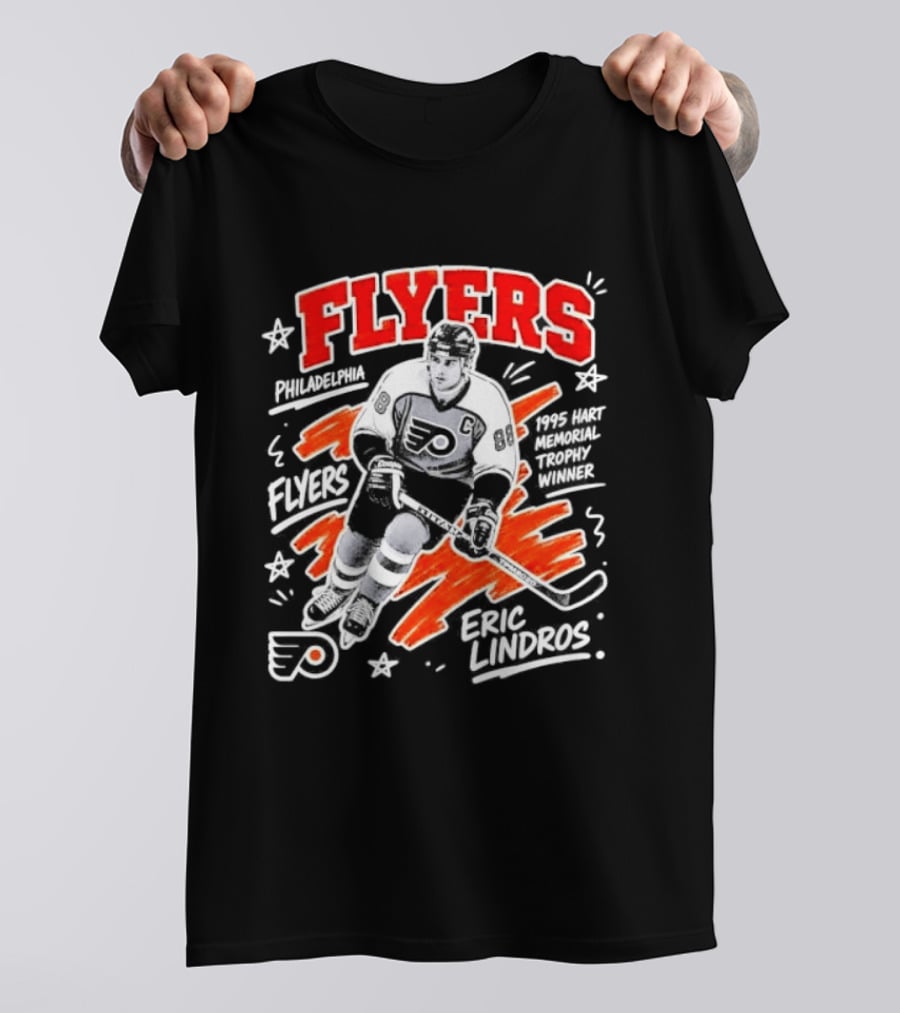 Philadelphia Flyers Eric Lindros 1995 Hart Memorial Trophy Winner Hockey Legend T-Shirt