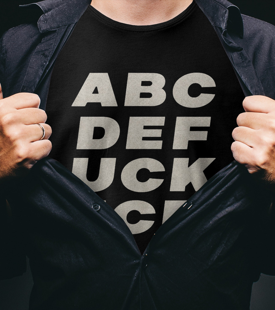 ABCDEFUCKICE Bold Lettering Phrase T-Shirt