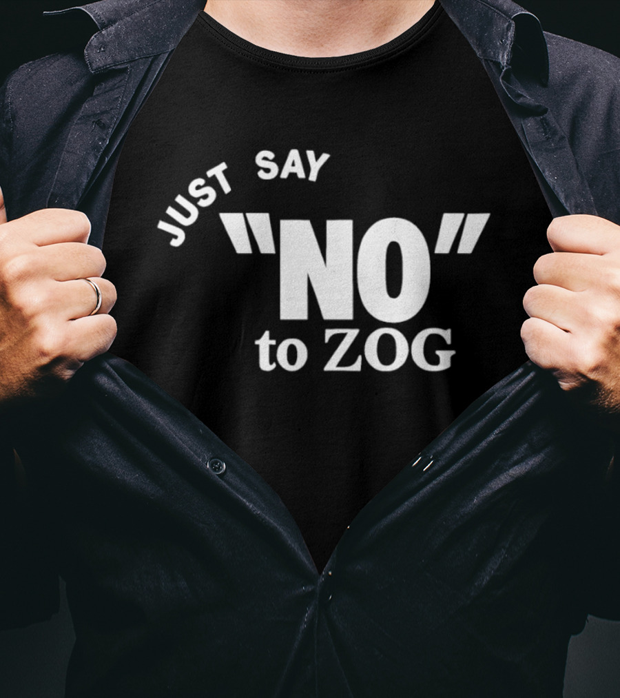 Randy Weaver Wearing Just Say No To Zog T-Shirt
