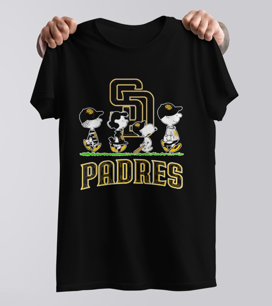 San Diego Padres Peanuts Abbey Road 2026 Charlie Brown Snoopy Woodstock T-Shirt
