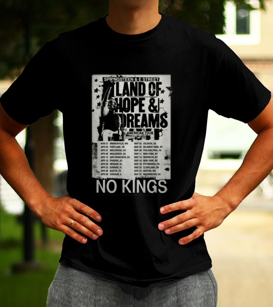 Springsteen E Street Band Land Of Hope & Dreams American Tour No Kings T-Shirt