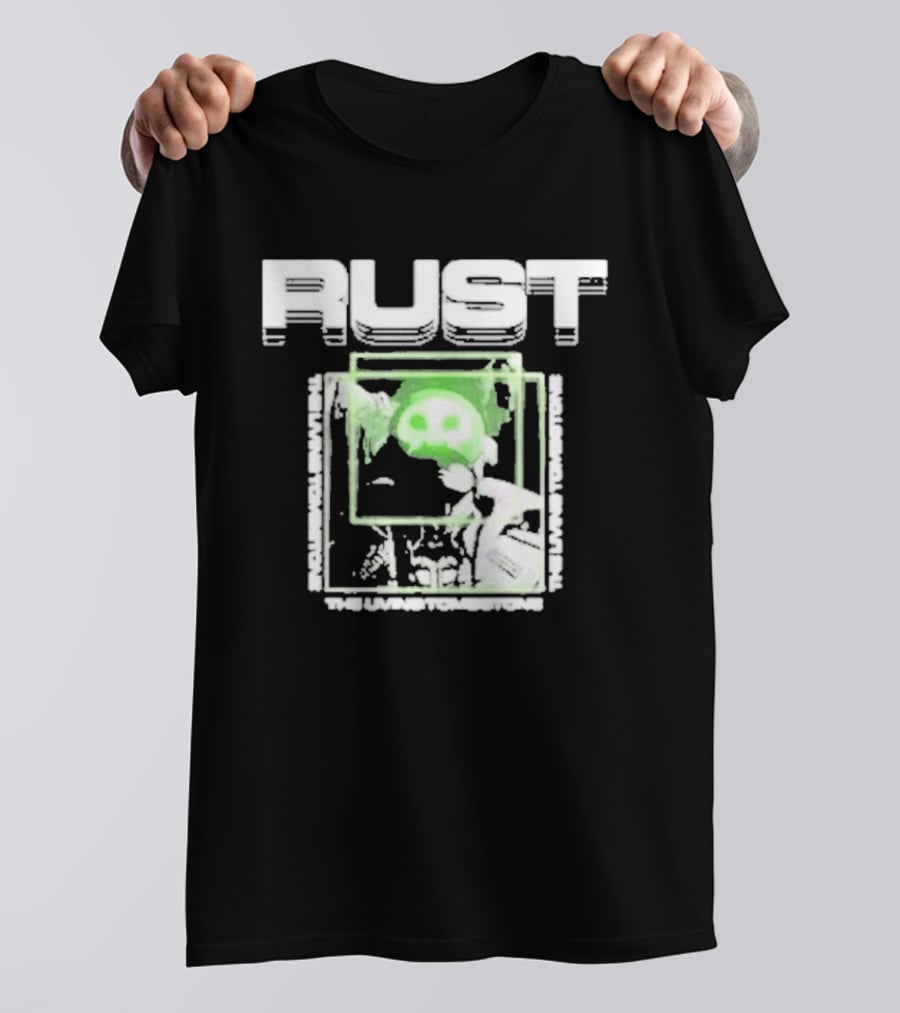 The Living Tombstone Rust Green Skull Gaming T-Shirt