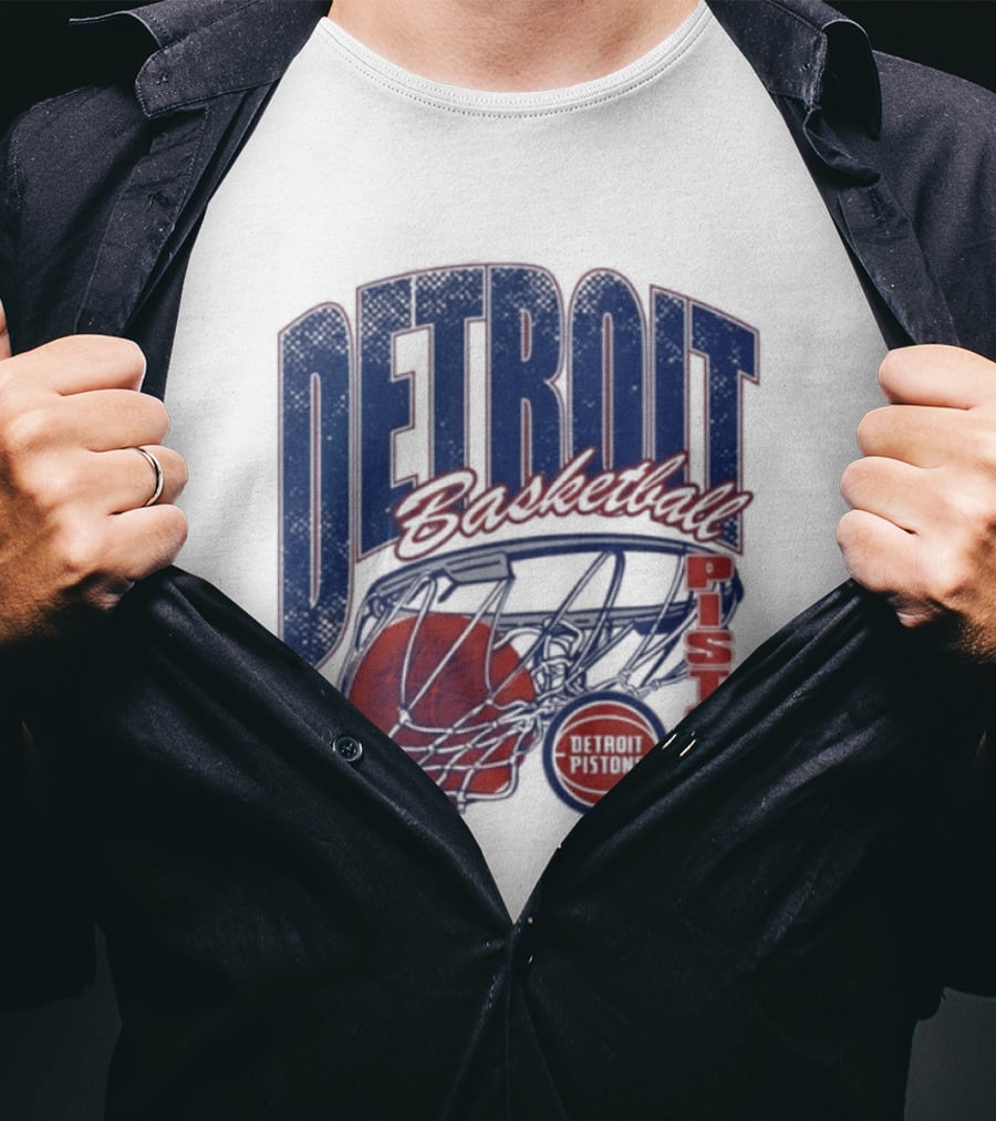 Detroit Pistons Basketball 2026 Script Swish T-Shirt