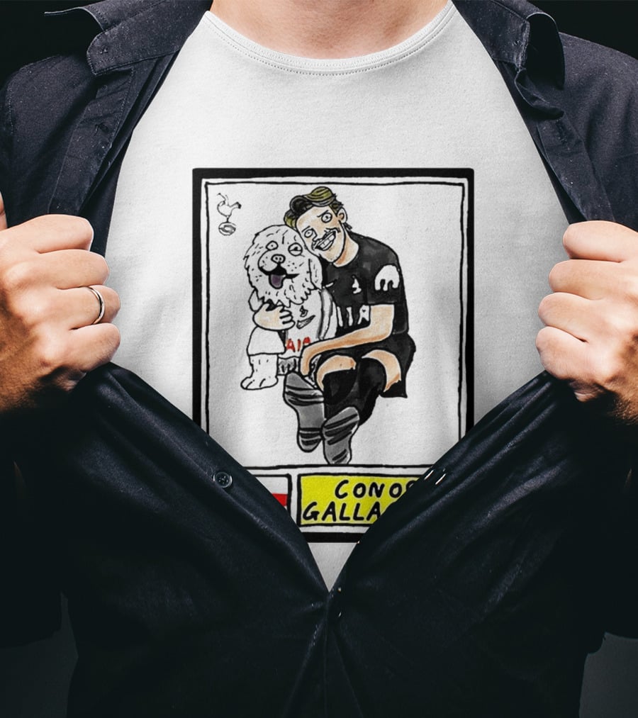 Conor Gallagher Hugging Dog With England Cross And Spurs T-Shirt