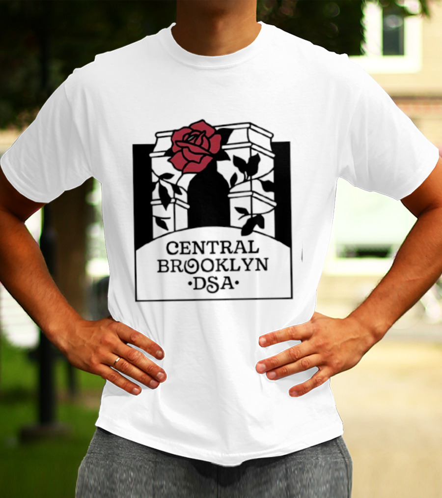 Central Brooklyn DSA Red Rose And Arch T-Shirt