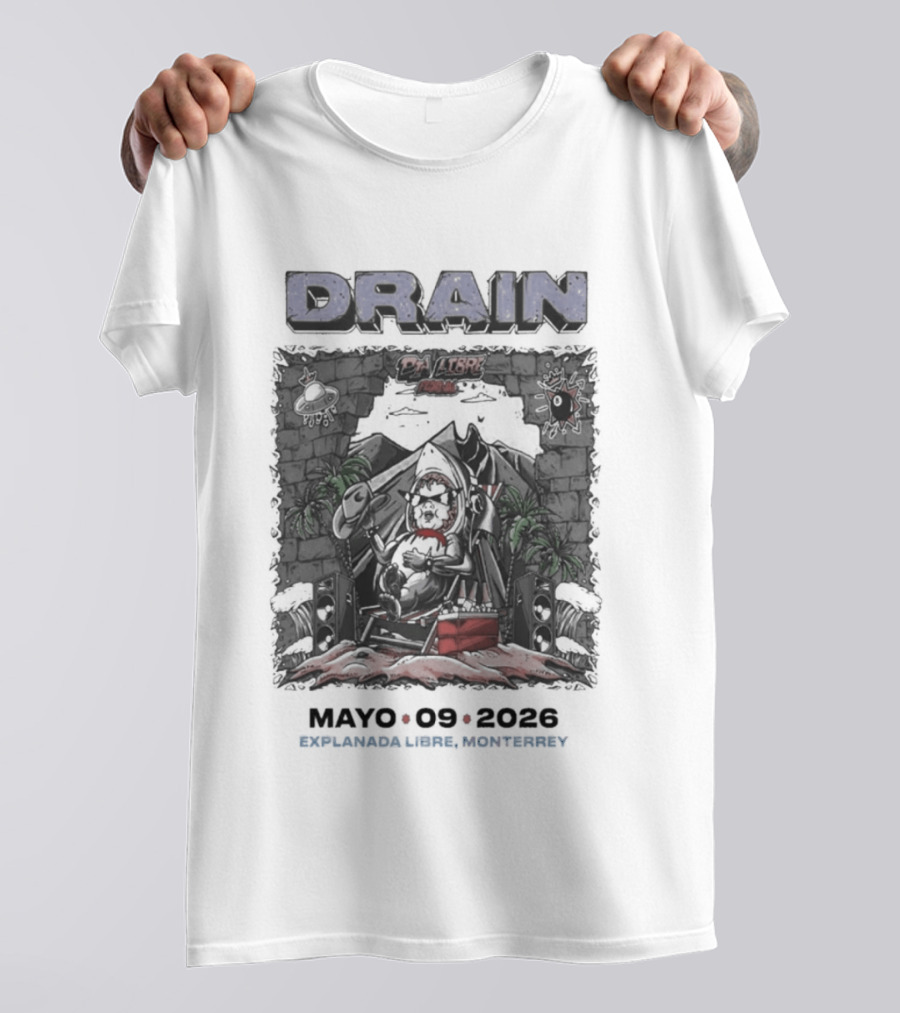 Drain Dia Libre Festival Monterrey Mexico Mayo 9 2026 T-Shirt