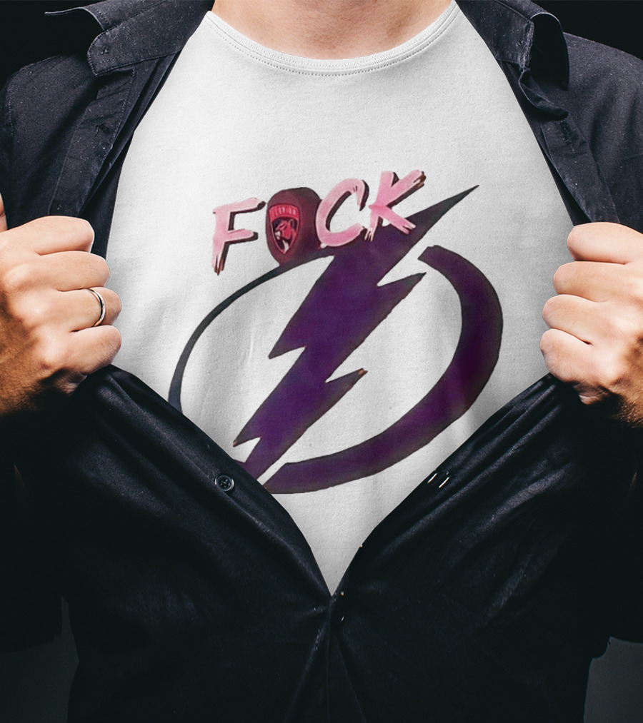 F Panthers Rivalry With Tampa Bay Lightning Lightning Bolt T-Shirt