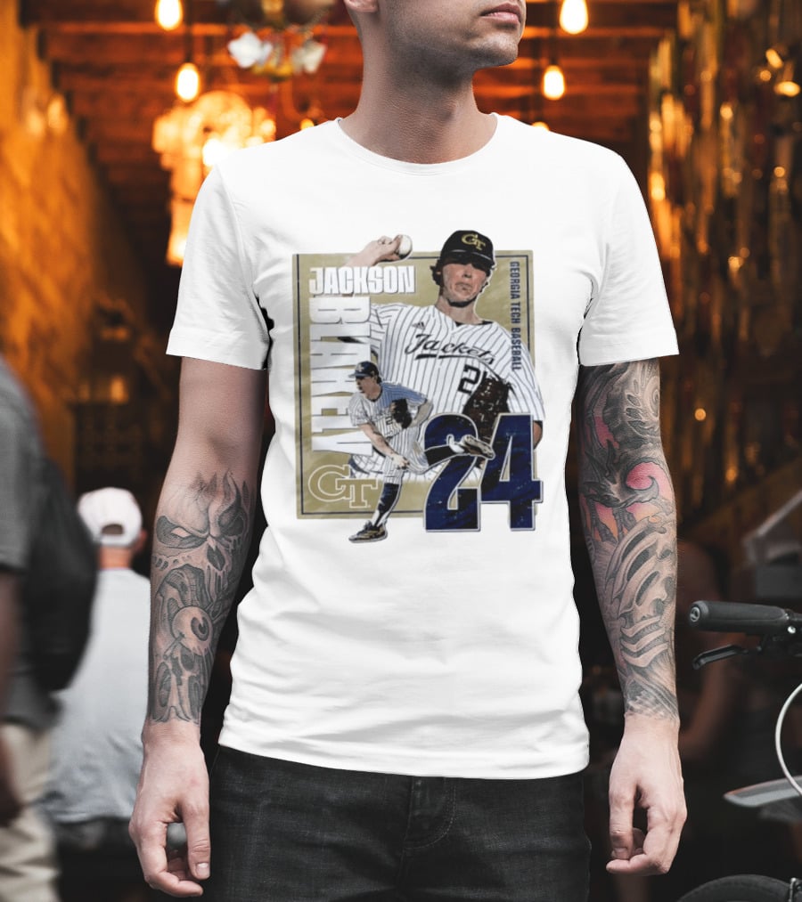 Jackson Blakely Georgia Tech Baseball GT 24 Player Student Athlete T-Shirt