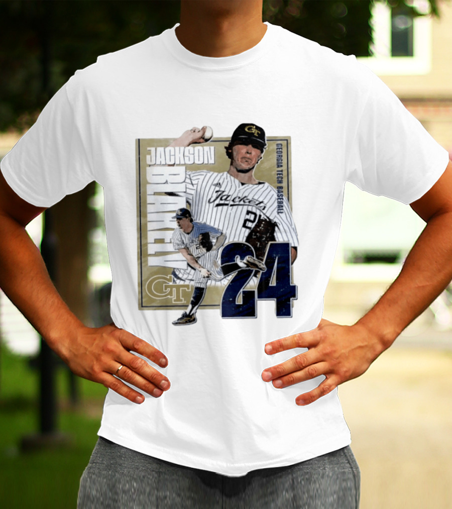 Jackson Blakely Georgia Tech Baseball GT 24 Player Student Athlete T-Shirt