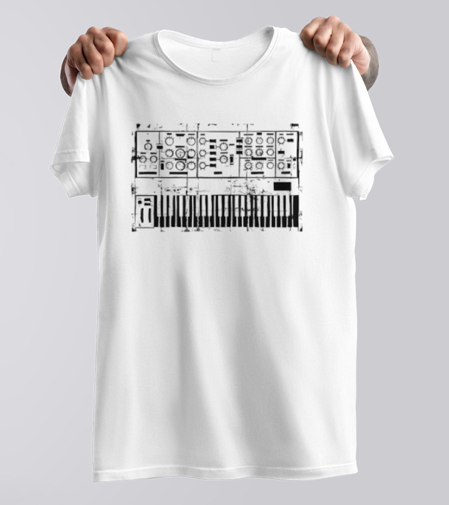 Minimoog Synthesizer Schematic Keyboard Musical Instrument Diagram T-Shirt