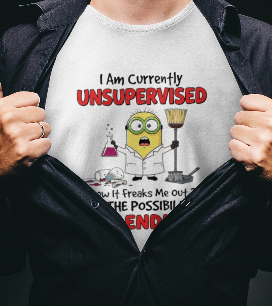 I Am Currently Unsupervised Minions Lab Possibilities Are Endless T-Shirt