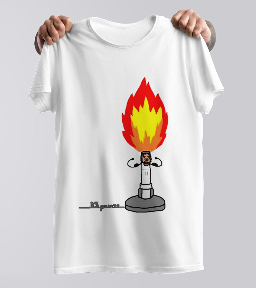 New York Knicks Jalen Brunson 35 Points It's Lit Flame T-Shirt