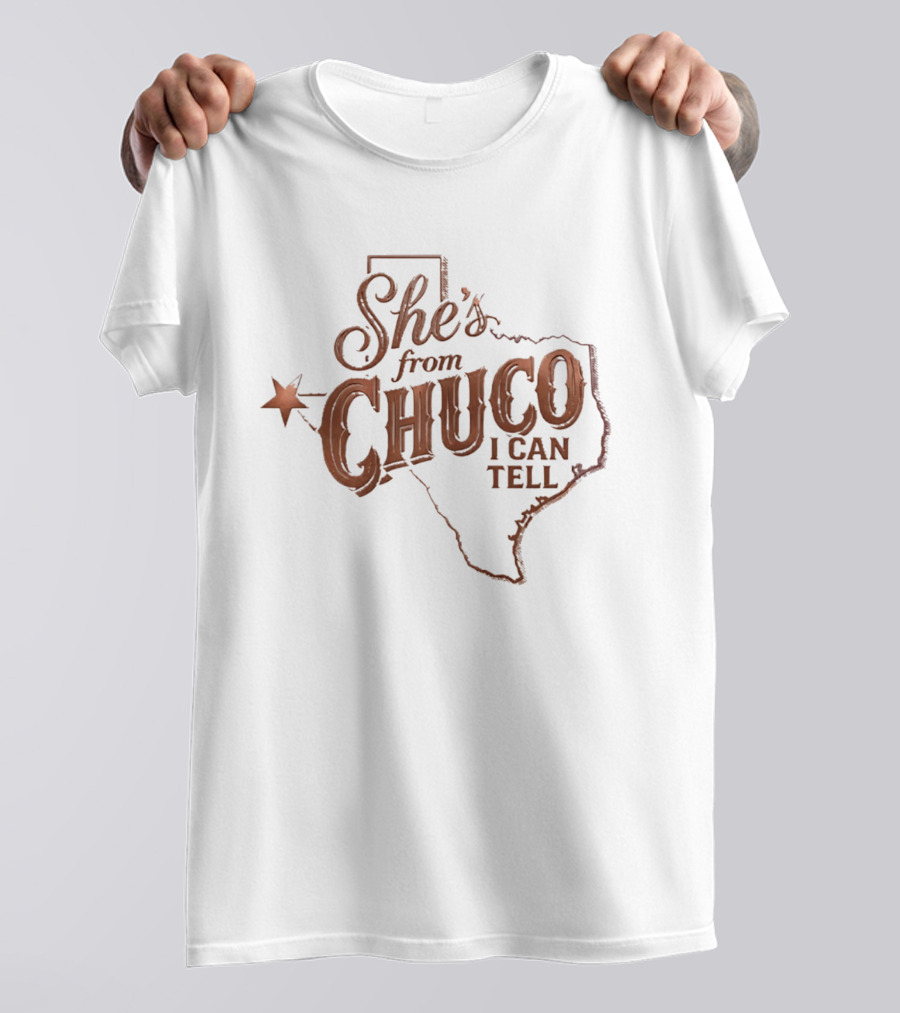 She's From Chuco I Can Tell Texas Map Star T-Shirt