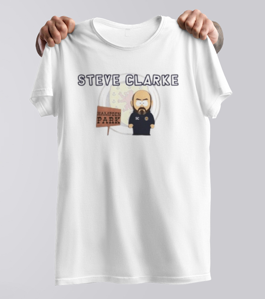 Steve Clarke Hampden Park Cartoon T-Shirt