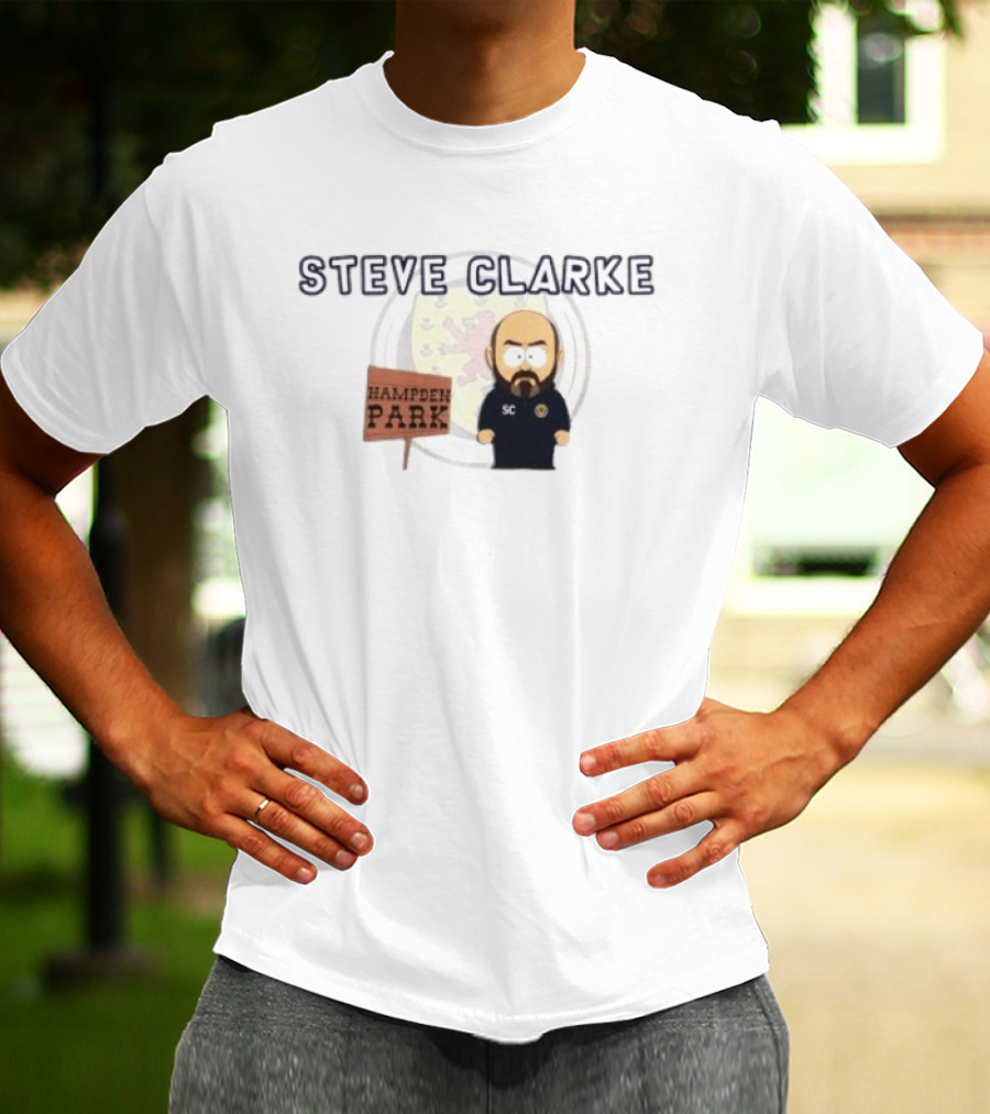Steve Clarke Hampden Park Cartoon T-Shirt