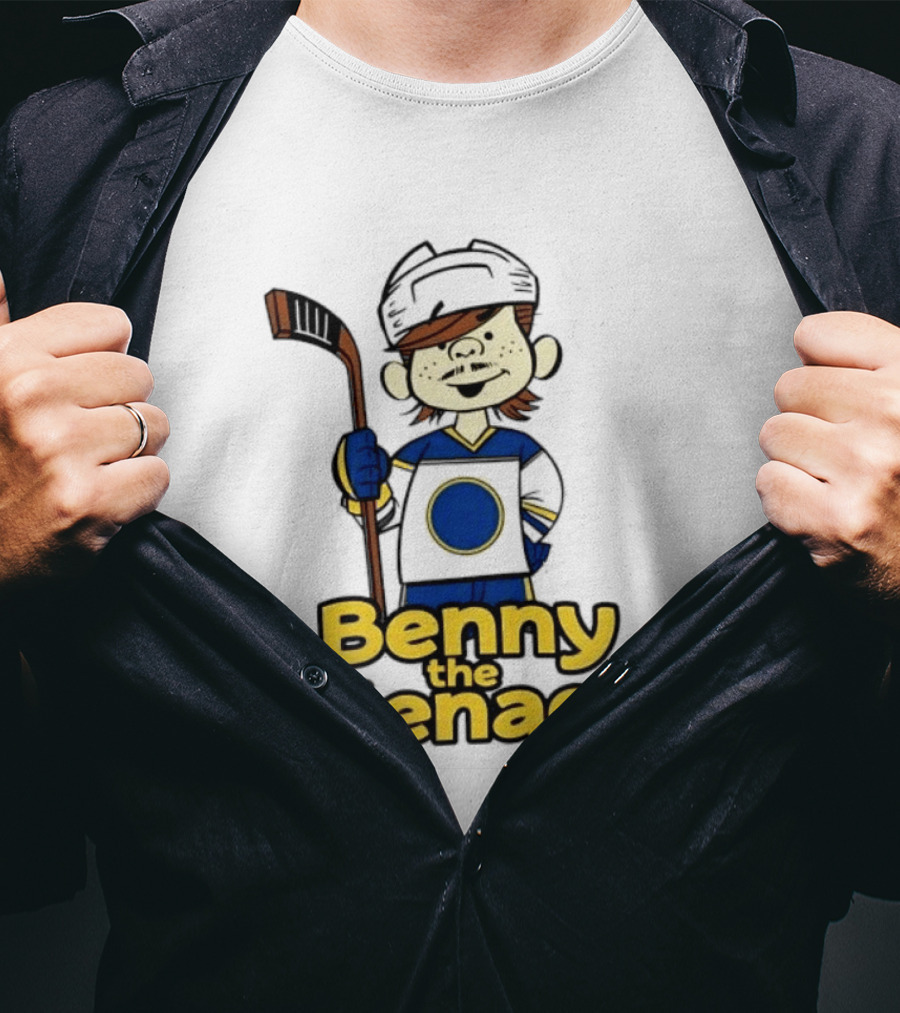 Zach Benson Benny The Menace Sabres Hockey Player Cartoon T-Shirt