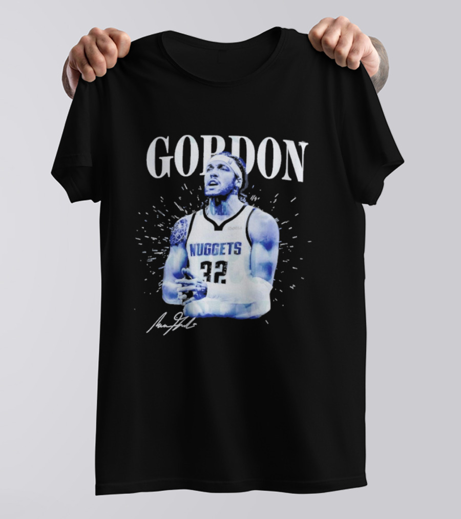 Gordon Aaron Denver Nuggets Basketball Player 50 Signature T-Shirt