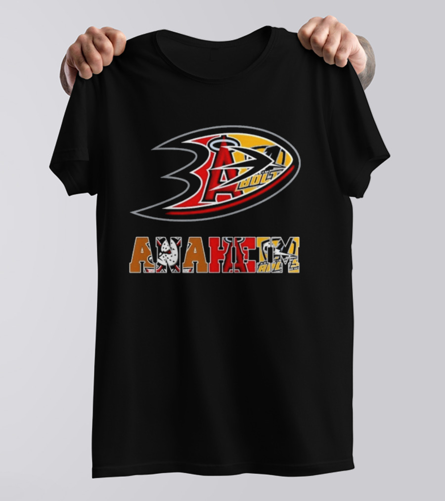 Anaheim Ducks Angels Lakers Sports Team Mashup T-Shirt