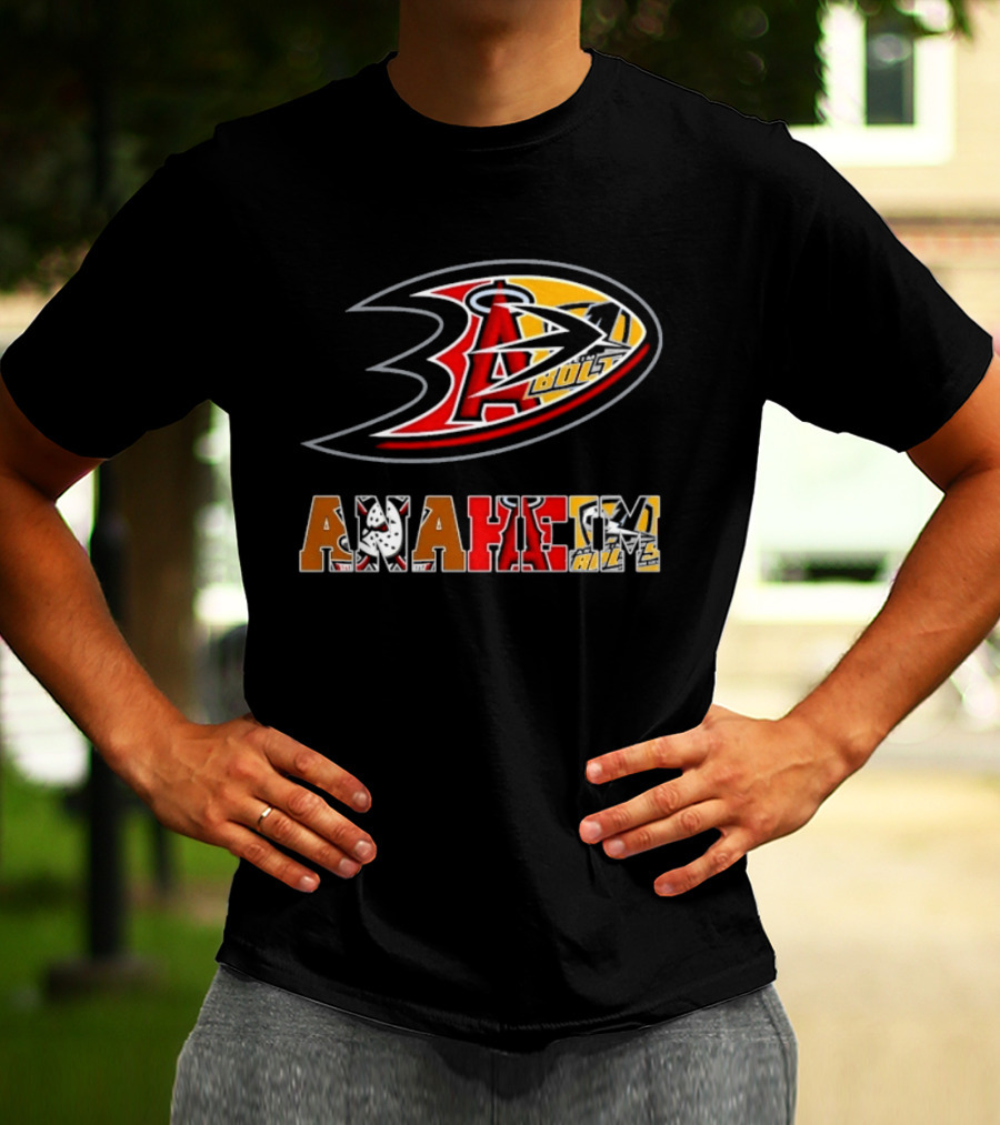 Anaheim Ducks Angels Lakers Sports Team Mashup T-Shirt