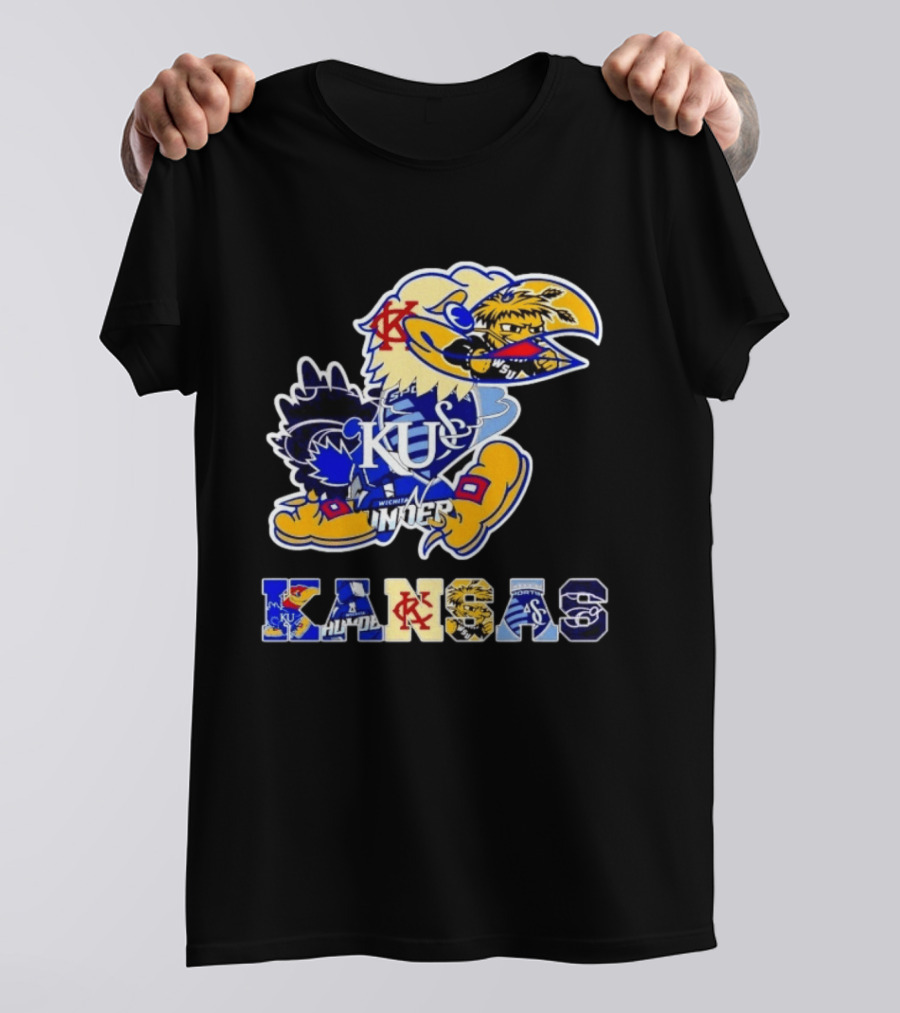Kansas Jayhawks Wildcats Shockers Ichabods Team Mashup T-Shirt