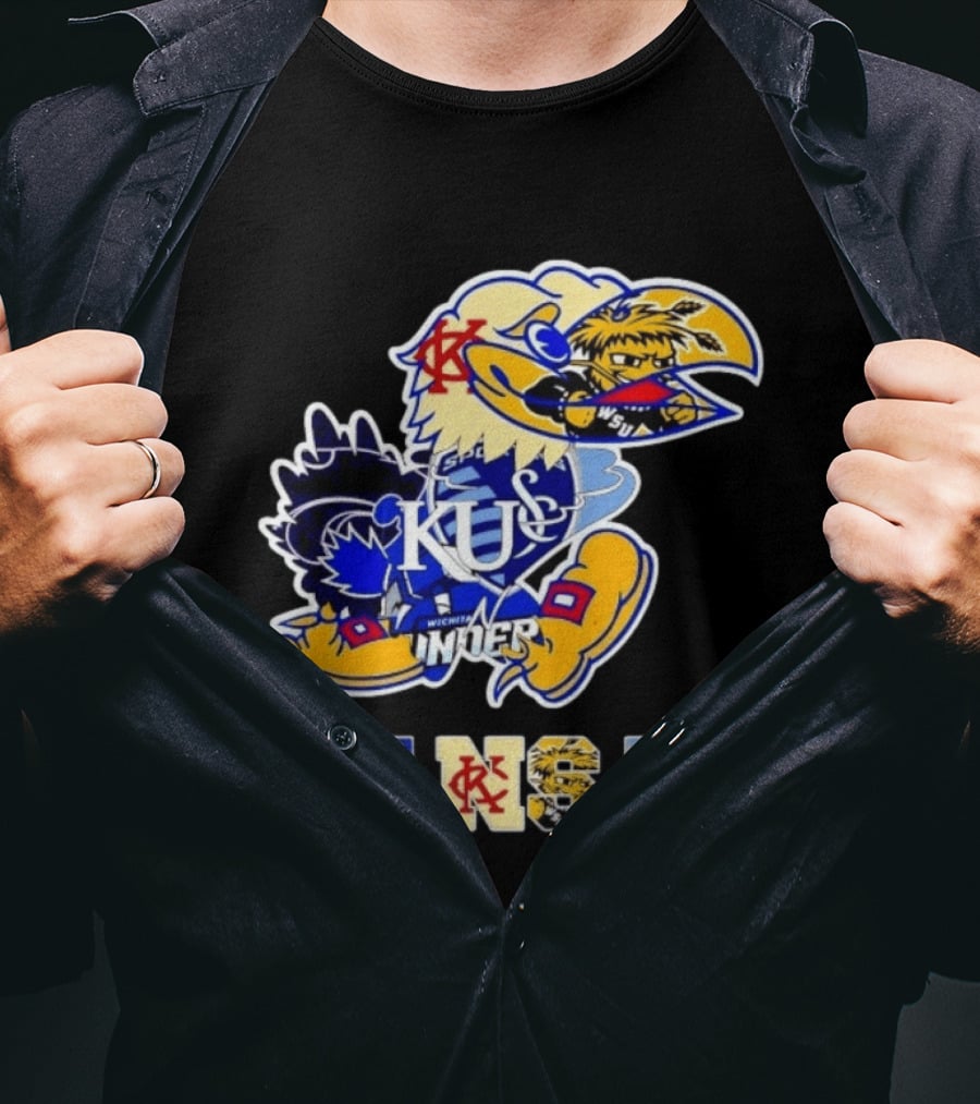 Kansas Jayhawks Wildcats Shockers Ichabods Team Mashup T-Shirt
