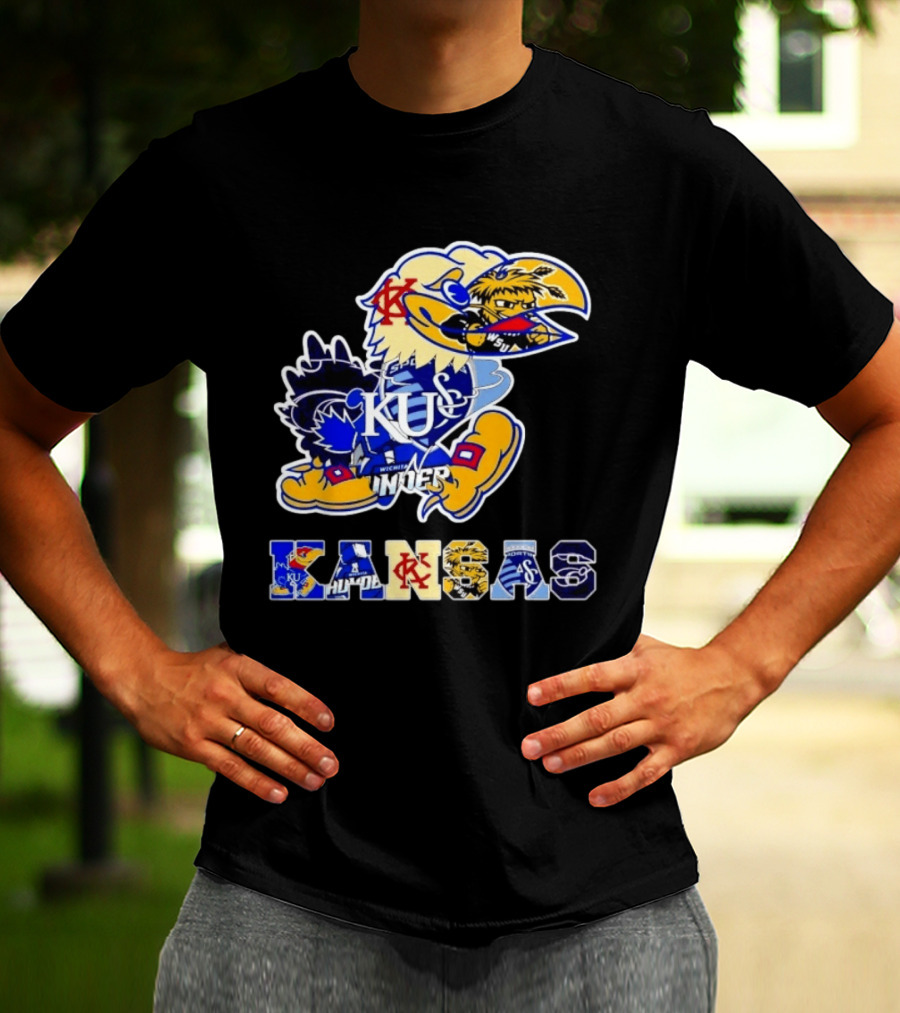 Kansas Jayhawks Wildcats Shockers Ichabods Team Mashup T-Shirt