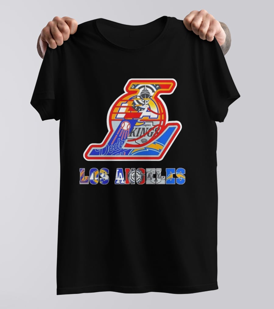 Los Angeles Dodgers Lakers Kings Chargers Sports Team Mashup T-Shirt
