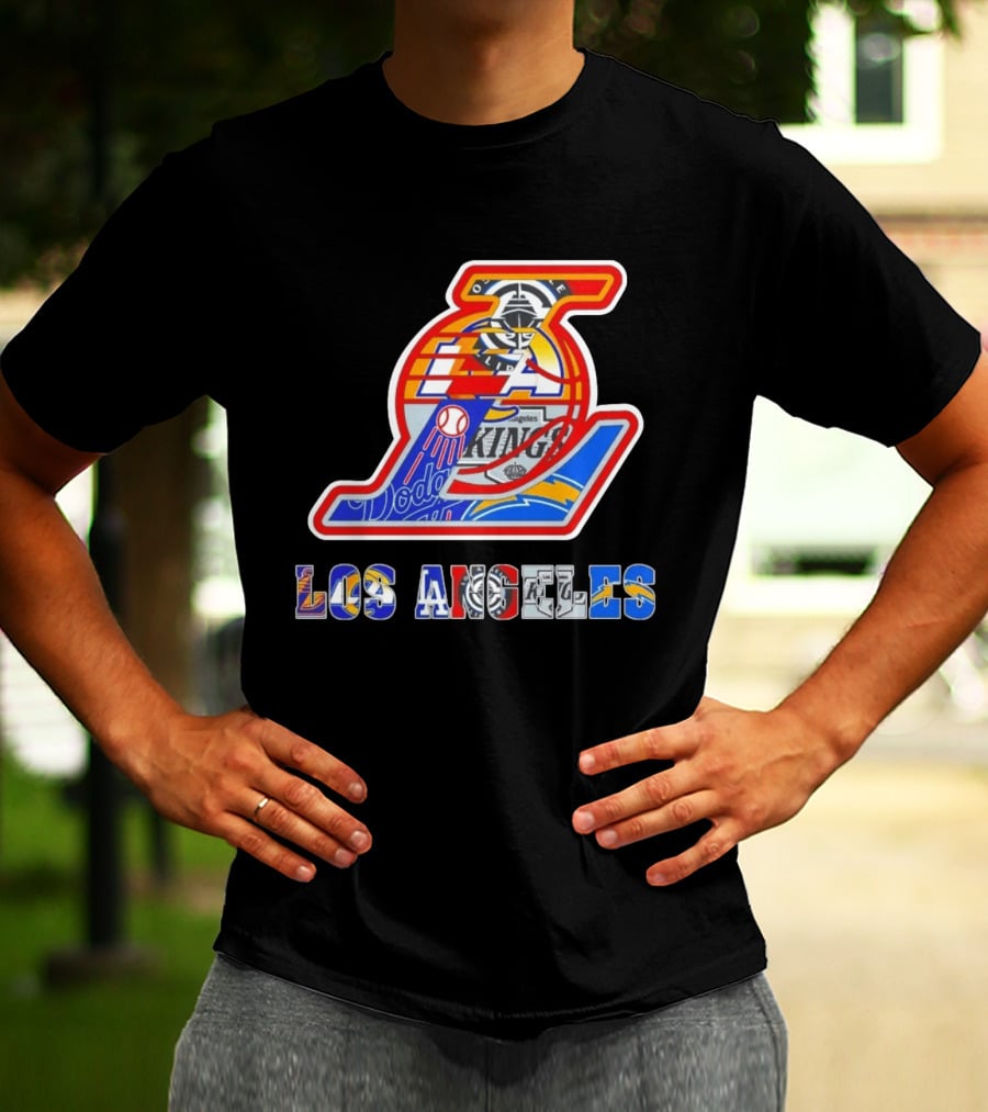Los Angeles Dodgers Lakers Kings Chargers Sports Team Mashup T-Shirt