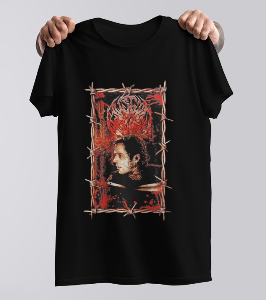 Austin Archey Barbed Wire Frame Art With Red Crown T-Shirt