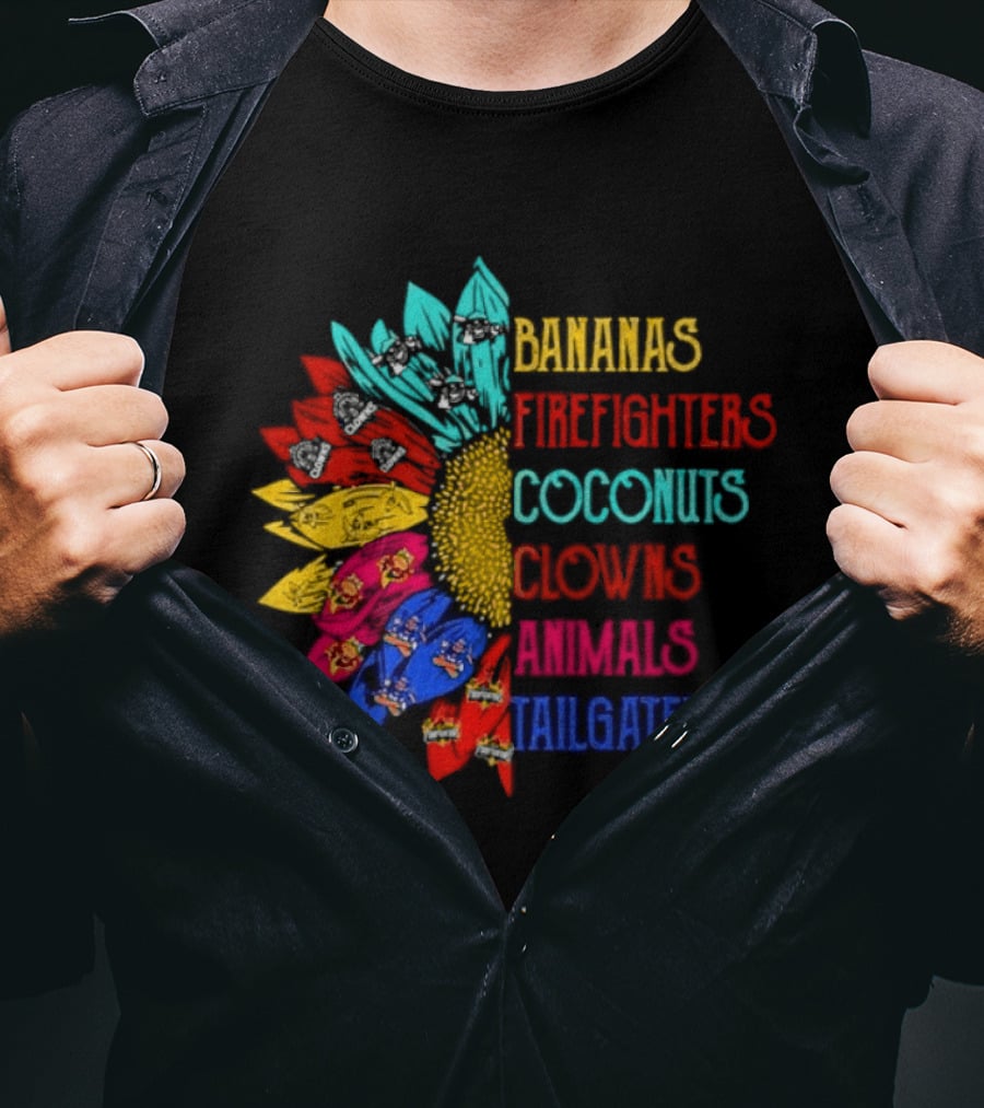 Bananas Firefighters Coconuts Clowns Animals Tailgaters Sunflower T-Shirt