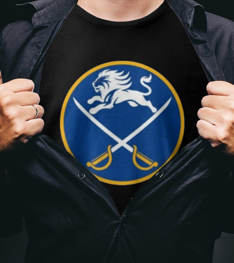 Buffalo Sabres Alex Lyon Lion Swords Circle T-Shirt