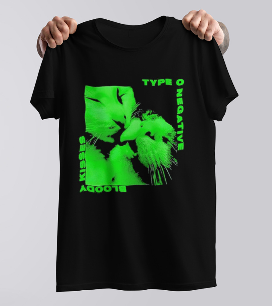 Type O Negative Cat Kissing Kisses Bloody T-Shirt