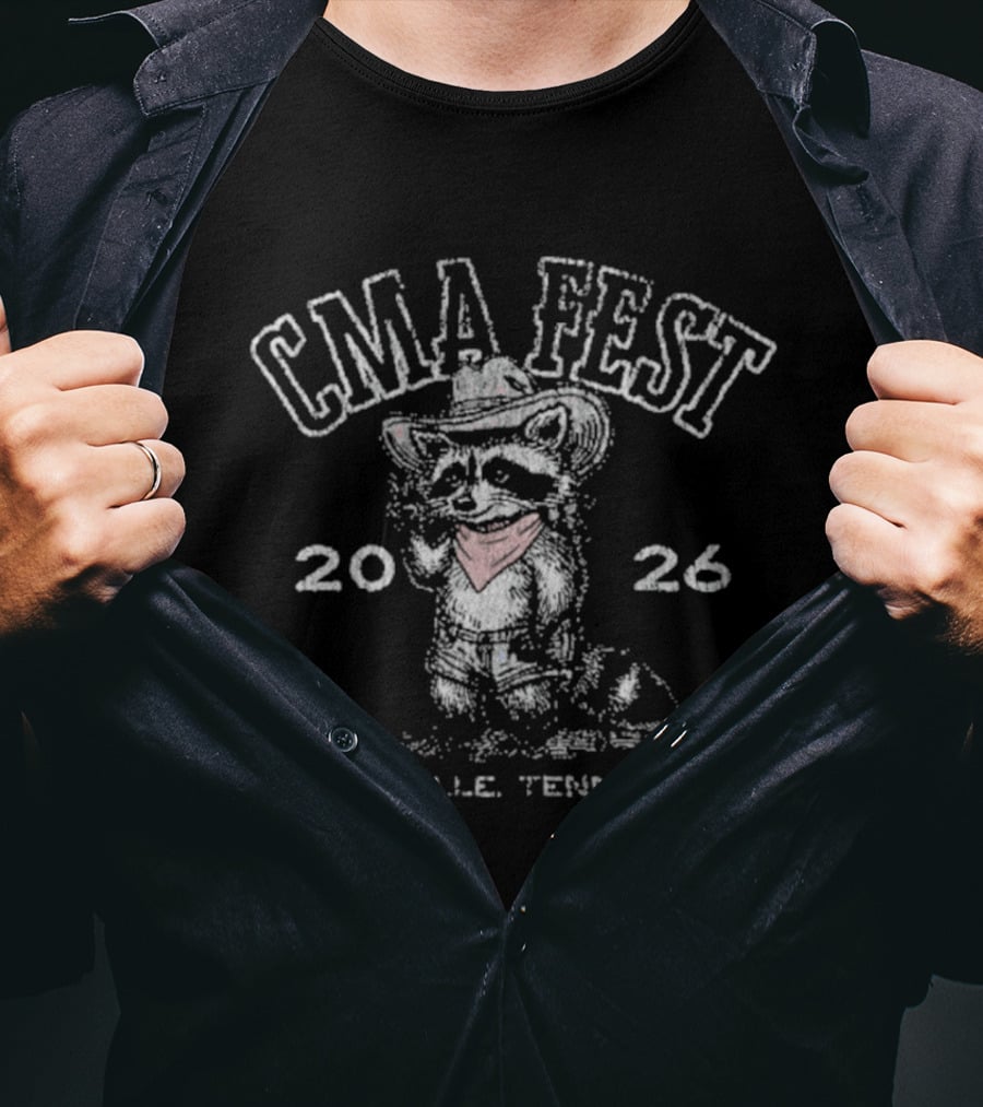 CMA Fest 2026 Raccoon Nashville Tennessee Cowboy Hat Bandana T-Shirt