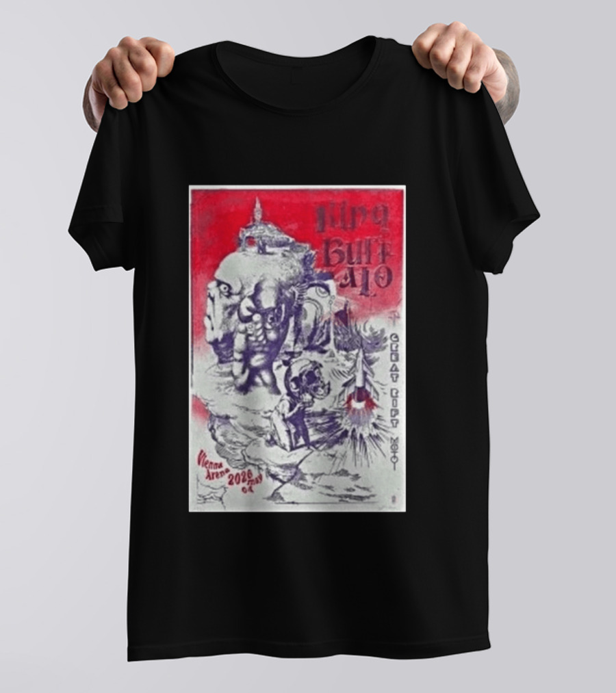King Buffalo Vienna Arena May 4 2026 Concert Art Featuring Surreal Imagery And Space T-Shirt