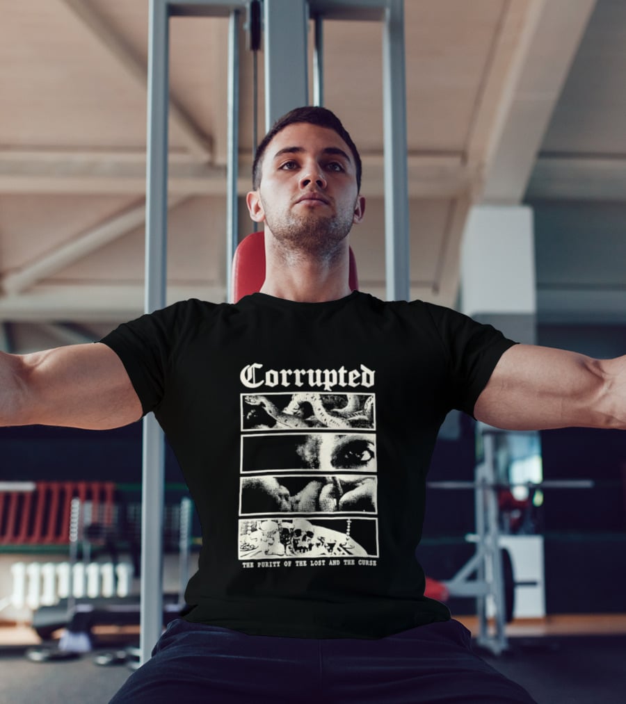 Corrupted The Purity Of The Lost And The Curse Eerie Monochrome Eye Panels T-Shirt