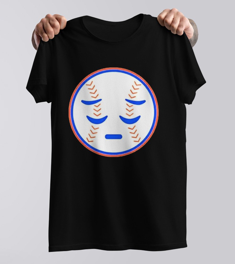 Disappointed Baseball Face New York Mets Emojis T-Shirt