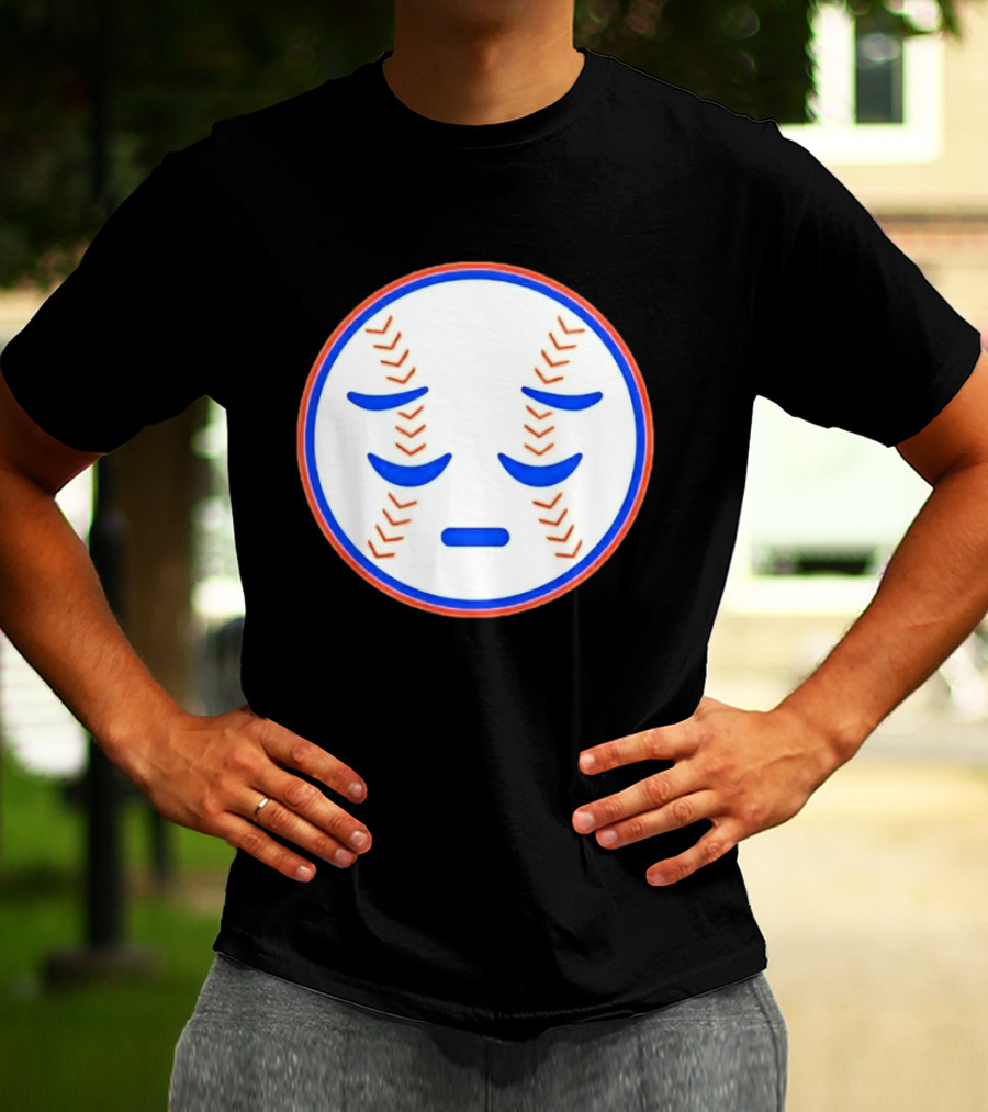 Disappointed Baseball Face New York Mets Emojis T-Shirt